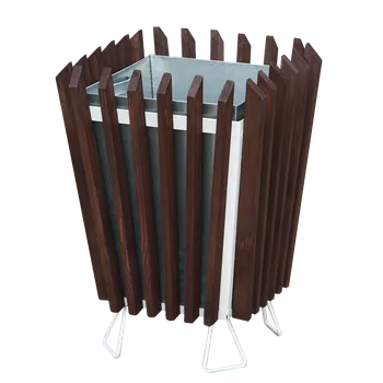 Odpadkový koš Venkovní odpadkový koš dřevěný hranatý Pinie