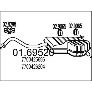 Auto-moto Zadní tlumič výfuku MTS 01.69520