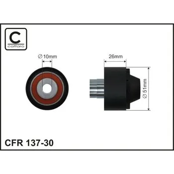 Auto-moto Vratná/vodicí kladka, klínový žebrový řemen CAFFARO 137-30