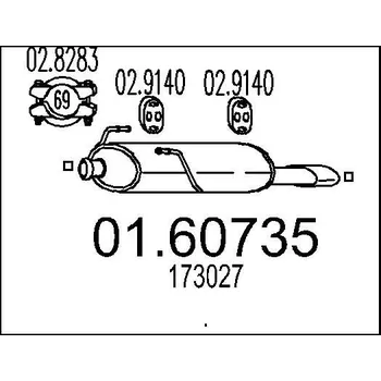 Auto-moto Zadní tlumič výfuku MTS 01.60735