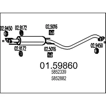 Tlumič výfuku Střední tlumič výfuku MTS 01.59860