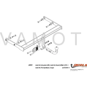 Tažné zařízení Tažné zařízení Audi A4 sedan (také Quattro) (B9) kromě RS (2015 a novější (B9)) (8507)