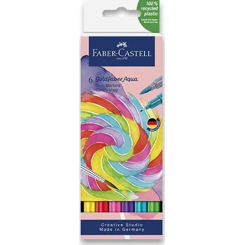 Popisovač Faber-Castell Goldfaber Aqua Dual Marker sada 6 ks, Candy