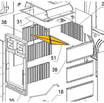 Krbová kamna NORDICA Deflektor pro kamna FULVIA, GAIA, FIAMMETTA, ASIA, FIORELLA, GIORGIA; ND 7151014
