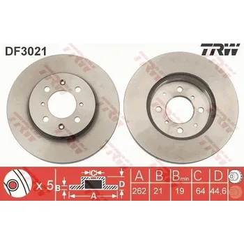 Brzdový kotouč Brzdový kotouč TRW DF3021