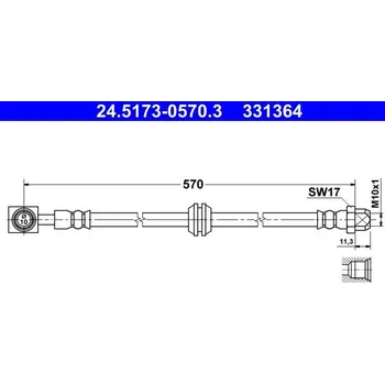 Brzdový systém Brzdová hadice ATE 24.5173-0570.3