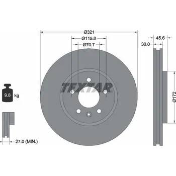 Brzdový kotouč Brzdový kotouč TEXTAR 92256803