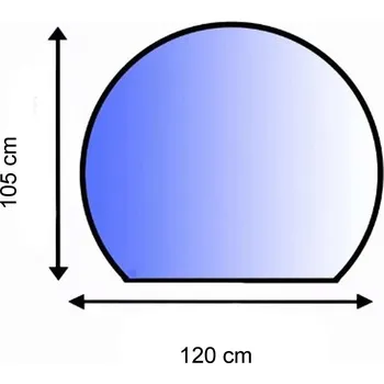 LIENBACHER - sklo pod kamna 120 x 105 cm, tloušťka 8 mm