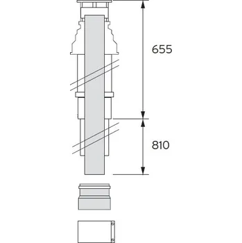 Kouřovod Svislé odkouření včetně střešního nástavce Ø 80/125mm , PP, odkouření pro Kondenzační kotle