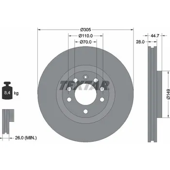 Brzdový kotouč Brzdový kotouč TEXTAR 92155403