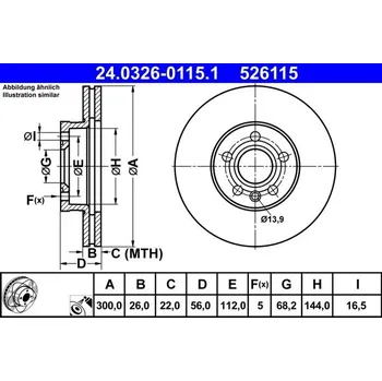 Brzdový kotouč Brzdový kotouč ATE 24.0326-0115.1
