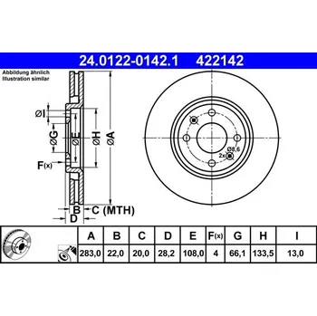Brzdový kotouč Brzdový kotouč ATE 24.0122-0142.1
