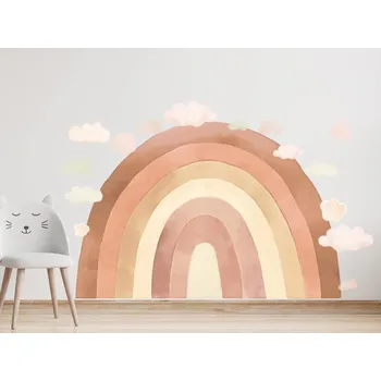 Samolepící dekorace Pastelowe Love Nálepka na zeď - duha menší rozměr: hnědá