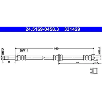 Brzdová hadice Brzdová hadice ATE 24.5169-0458.3