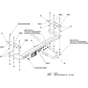 Tažné zařízení Tažné zařízení Opel Astra I (F ) (4D) (1991 - 2002 (F)) (4367)