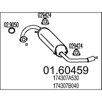 Auto-moto Zadní tlumič výfuku MTS 01.60459