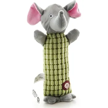 Hračka pro psa JK ANIMALS, plyšový slon Long, dlouhá plyšová pískací hračka pro psy, 28 cm