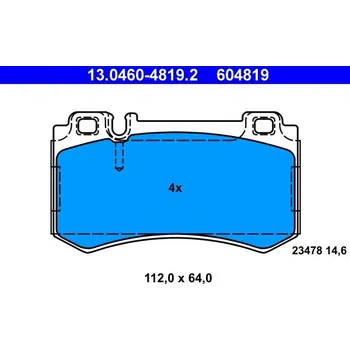 Brzdová destička Sada brzdových destiček, kotoučová brzda ATE 13.0460-4819.2