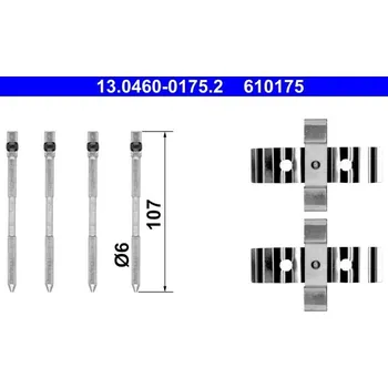 Přislušenství brzdového systému Sada příslušenství, obložení kotoučové brzdy ATE 13.0460-0175.2