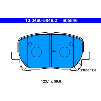 Autodíl Sada brzdových destiček, kotoučová brzda ATE 13.0460-5846.2