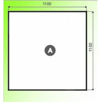Krbová kamna ROMOTOP Plech pod kamna 1100 x 1100 mm; varianta "A"; černý