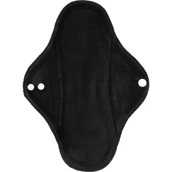 Prostěradlo Breberky Noční vložka (Bavlněné froté s PUL) - Černý velur (kojenecký plyš), bílé patentky