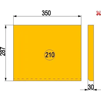 Krbová kamna Příslušenství HAAS+SOHN: Cihla č. 210 (1 kus); 30 x 287 x 350 - AS 750
