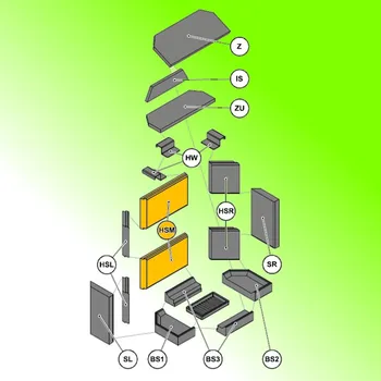 Krbová kamna HAAS-SOHN HSM (cihla zadní střední) 430 x 258 x 45; ND 0050110060005