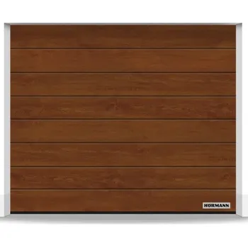 Hörmann garážová sekční vrata RenoMatic Tmavý dub/ořech s pohonem ProLift 700 Rozměr vrat: 2375 x 2000 mm