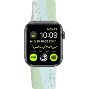 Řemínek na hodinky Silikonový řemínek se vzorem vodových barev pro Apple Watch 42mm / 41mm / 40mm / 38mm - zelený