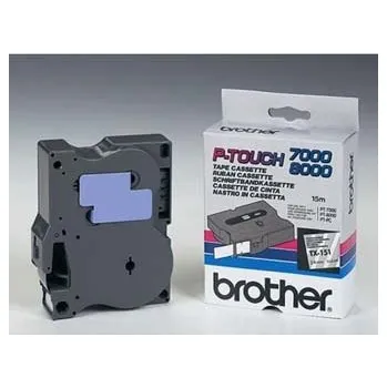 Kotouček do pokladny a tiskárny štítků Páska do tiskárny štítků Brother, TX-151, 24mm, černý tisk/průsvitný podklad, O TX151