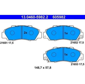Brzdová destička Sada brzdových destiček, kotoučová brzda ATE 13.0460-5982.2