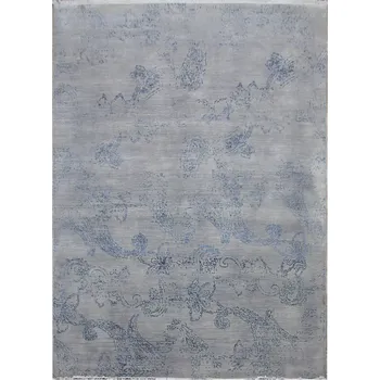 Koberec Ručně vázaný kusový koberec Diamond DC-KERRY 2 Silver/blue, 120x170, modrá, chodba / předsíň, Diamond Carpets India - 1 rok na vrácení + DOPRAVA ZDARMA k Vám i zpět