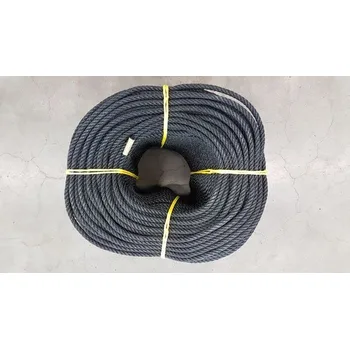 Lano Obvodové lano PE 6 mm, vpletené do sítě, černé