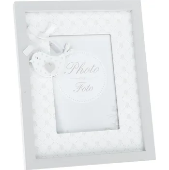 Rám na obraz Dřevěný fotorámeček Little bird šedá, 16 x 20 cm