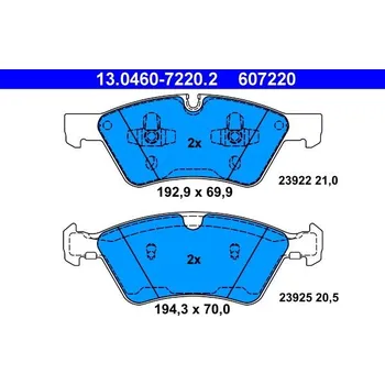 Brzdová destička Sada brzdových destiček, kotoučová brzda ATE 13.0460-7220.2