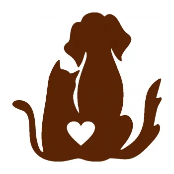 Samolepící dekorace SAMOLEPKA Pejsek a kočička 002 pravá (15 - hnědá) NA AUTO, NÁLEPKA, FÓLIE, POLEP, TUNING, VLASTNÍ TEXT, TISK, AUTOSAMOLEPKY.cz, POLEPY, OBRÁZEK, LOGO, SAMOLEPKY