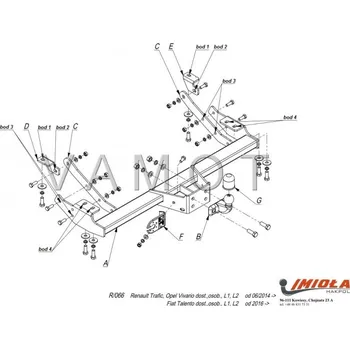 Tažné zařízení Tažné zařízení Opel Vivaro (2014 - 2019) (8585)