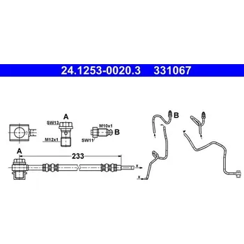 Brzdový systém Brzdová hadice ATE 24.1253-0020.3