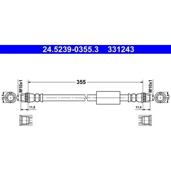 Brzdový systém Brzdová hadice ATE 24.5239-0355.3