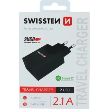 Nabíječka autobaterie Nabíječka cestovní IC 2x USB 2,1A POWER SWISSTEN