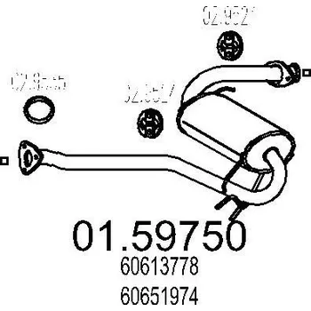 Auto-moto Střední tlumič výfuku MTS 01.59750