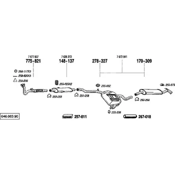 Tlumič výfuku střední tlumič výfuku Polmostrow 278327P, náhrada za Bosal 278-327