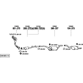 Zadní díl výfuku zadní tlumič výfuku Polmostrow 154373P, náhrada za Bosal 154-373
