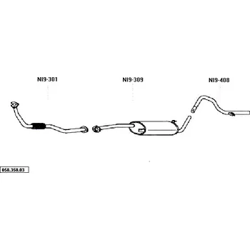 Zadní díl výfuku zadní tlumič výfuku Bosal NI9-408