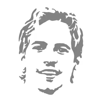 Samolepící dekorace SAMOLEPKA Paul Walker 008 pravá obličej (17 - šedá) NA AUTO, NÁLEPKA, FÓLIE, POLEP, TUNING, VLASTNÍ TEXT, TISK, AUTOSAMOLEPKY.cz, POLEPY, OBRÁZEK, LOGO, SAMOLEPKY