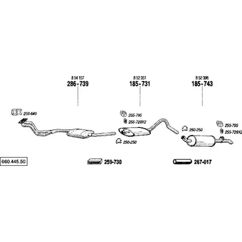 Tlumič výfuku přední tlumič výfuku Polmostrow 286739P, náhrada za Bosal 286-739