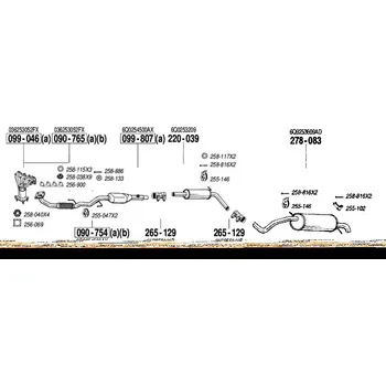 Výfukový systém zadní tlumič výfuku Bosal 278-083