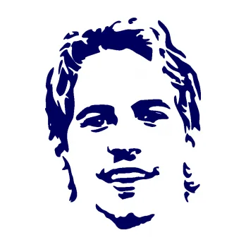 Samolepící dekorace SAMOLEPKA Paul Walker 008 levá obličej (23 - tmavě modrá) NA AUTO, NÁLEPKA, FÓLIE, POLEP, TUNING, VLASTNÍ TEXT, TISK, AUTOSAMOLEPKY.cz, POLEPY, OBRÁZEK, LOGO, SAMOLEPKY