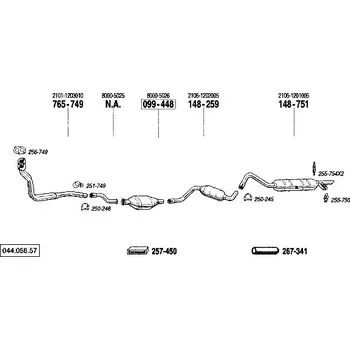 Výfukový systém střední tlumič výfuku Bosal 148-259